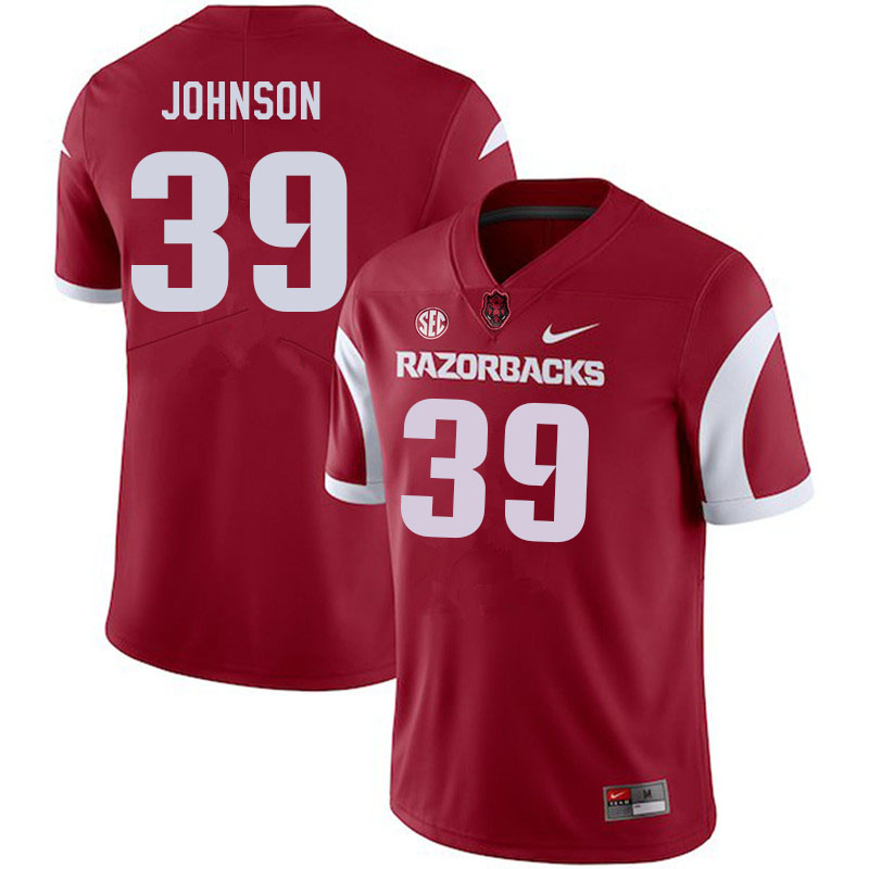 Men #39 Nathan Johnson Arkansas Razorbacks College Football Jerseys Sale-Cardinal